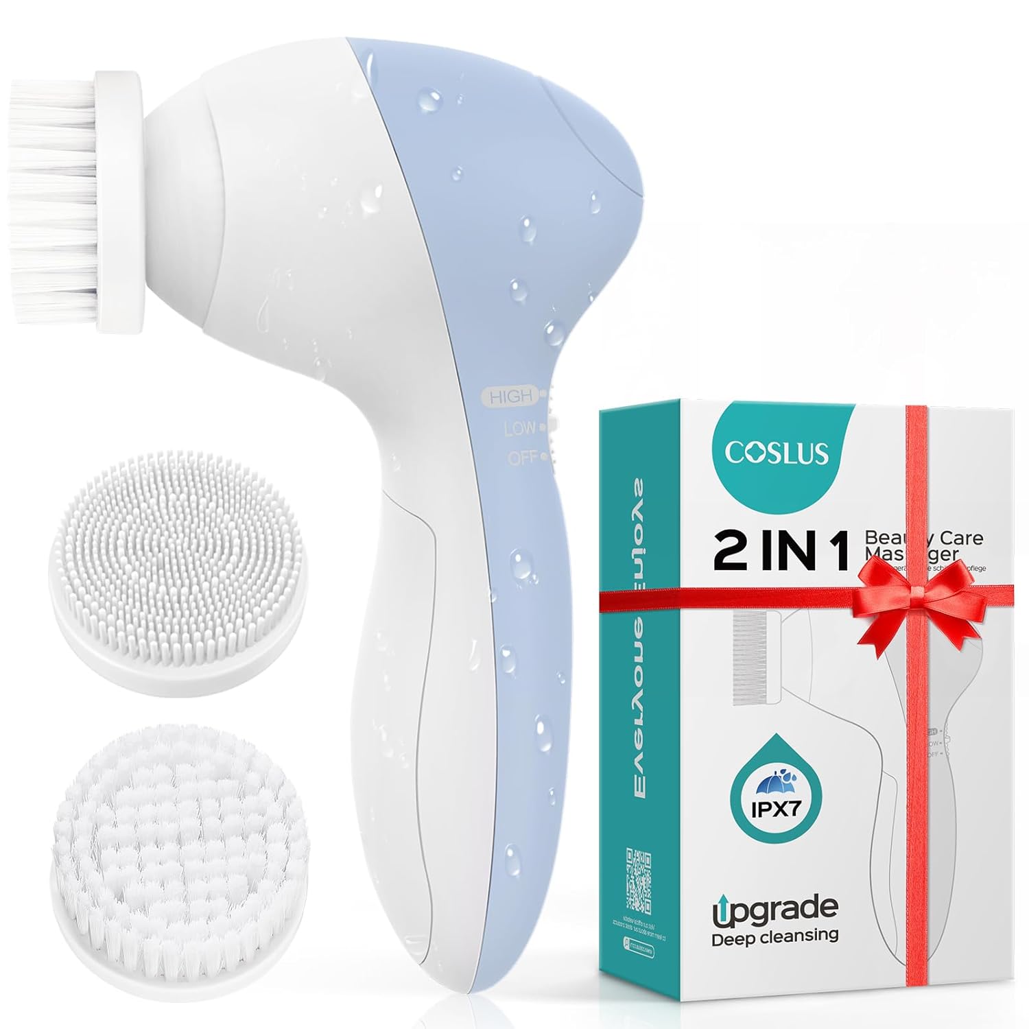 COSLUS 2-in-1 Facial Cleansing Brush