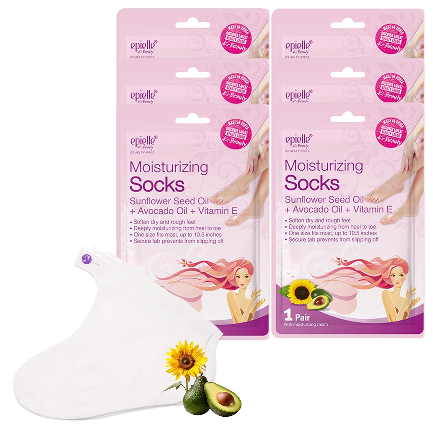 Epielle Moisturizing Foot Mask (6 Pairs)