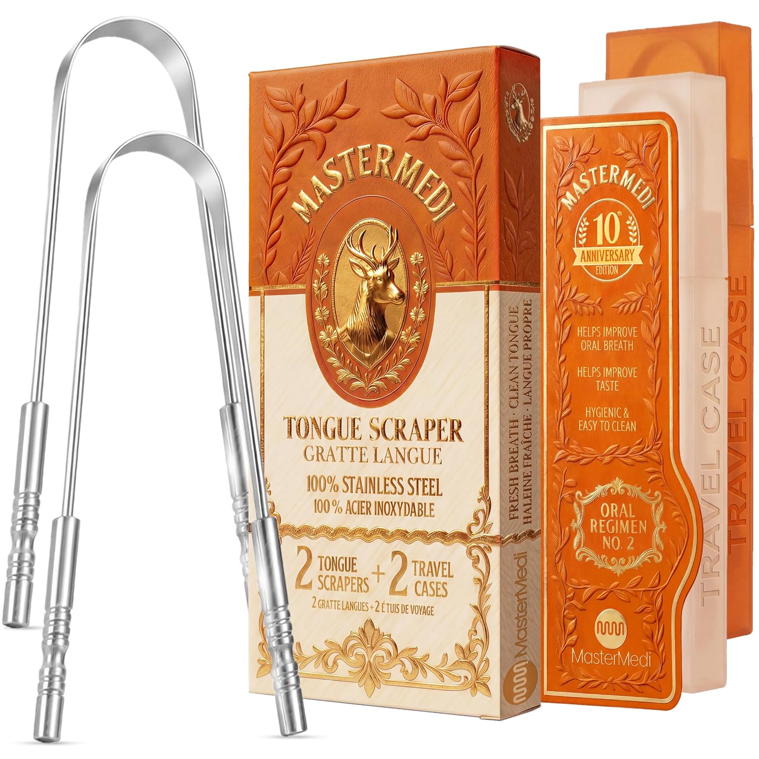 mastermedi Stainless Steel Tongue Scraper